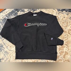 Champion Reverse Weave Sweatshirt Men's Medium Grey Pullover Spell Out Script